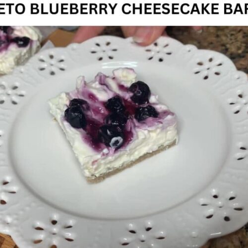 Keto Blueberry Cheesecake Bars