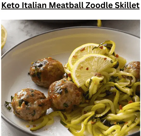 Keto Italian Meatball Zoodle Skillet